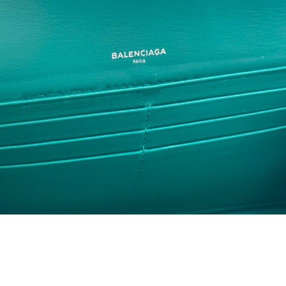 Balenciaga | Papier Long Leather Envelope Wallet in Teal Green - Picture 8 of 11